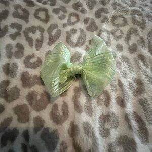 Shimmering Mint Hair Bow for Kids